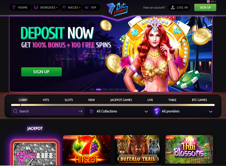 7Bit Casino Home Screen