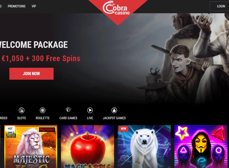 Cobra Casino Main Screen
