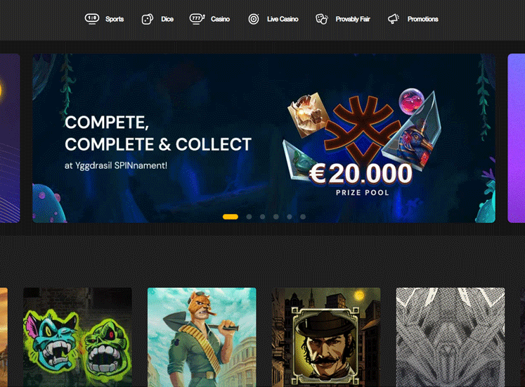 FortuneJack Casino Main Screen