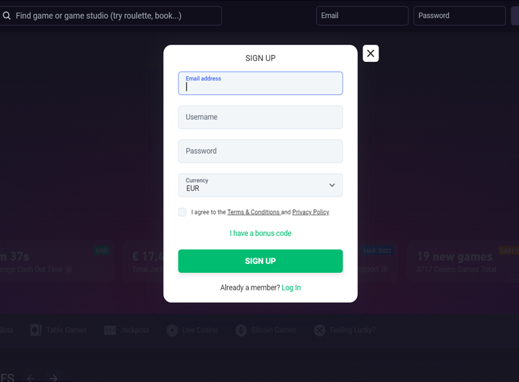 BitStarz Casino Registration