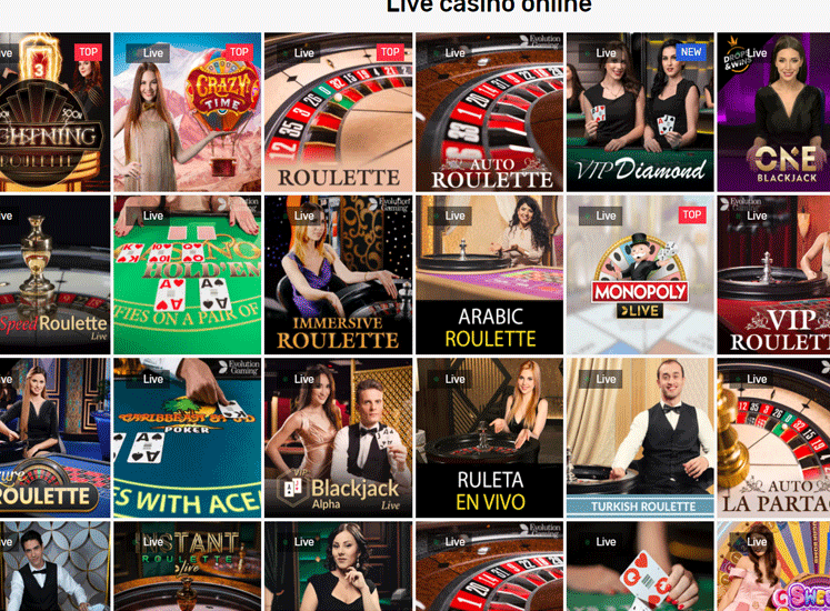 Crazy Fox Casino Live Casino Section