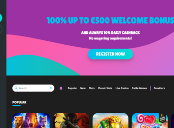 HeyCasino Home Screen