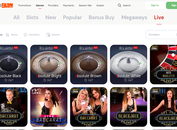 Slotozen Casino Live Casino
