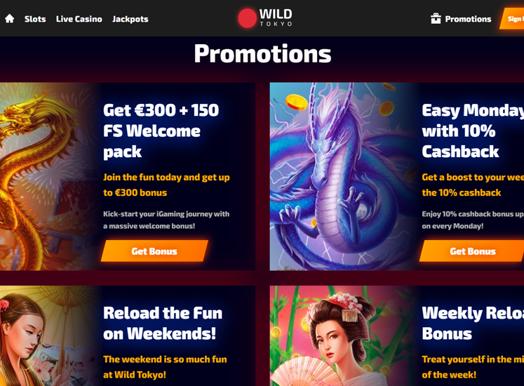 WildTokyo Casino Promotions