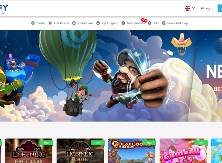 Wolfy Casino Home Screen