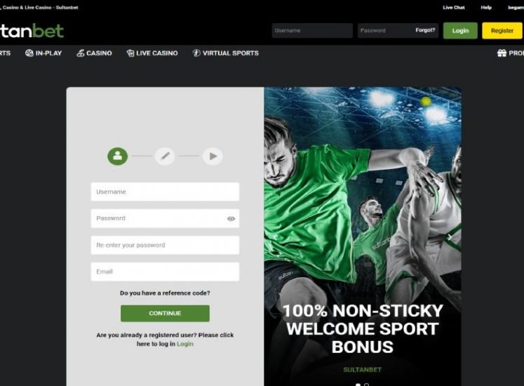 Sultanbet Casino Registration Screen