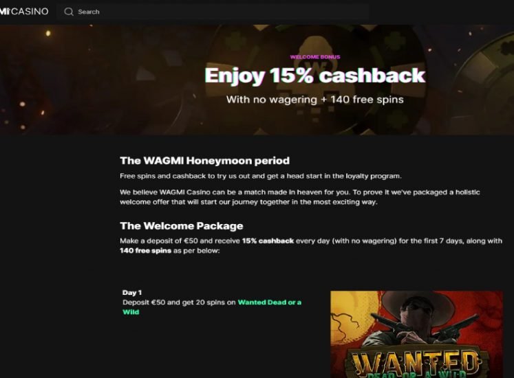 Wagmi Casino Bonuses Section