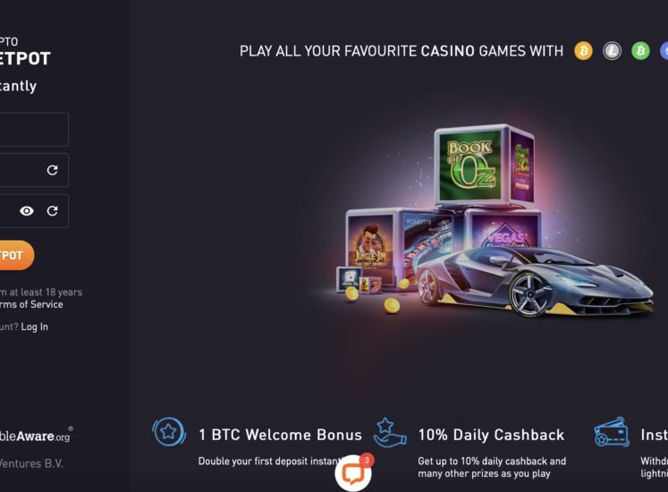 Rocketpot Casino Registration Screen