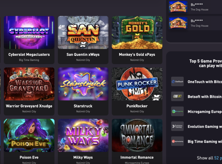 Rocketpot Casino Slots Section