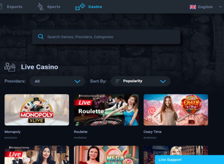 Thunderpick Casino Live Casino Section