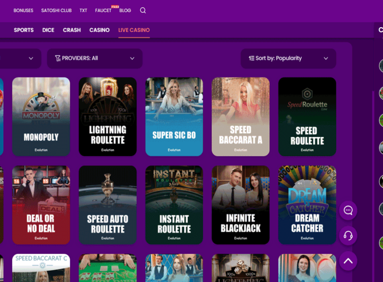 TrustDice Casino Live Casino Games
