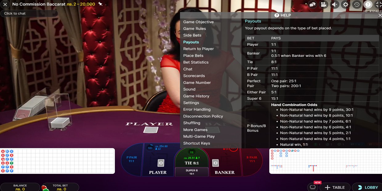 Nocommssionbaccaratpayouts