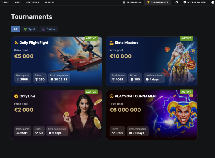 Fonbet Casino Tournaments Page