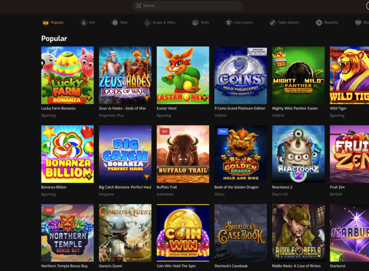 Hugo Casino Slots Page