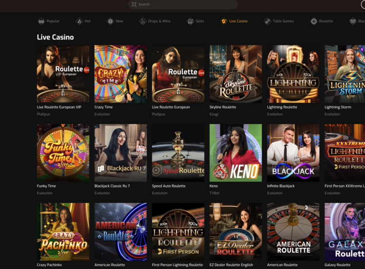 Hugo Casino Live Page