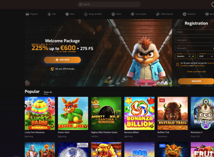 Hugo Casino Main Page