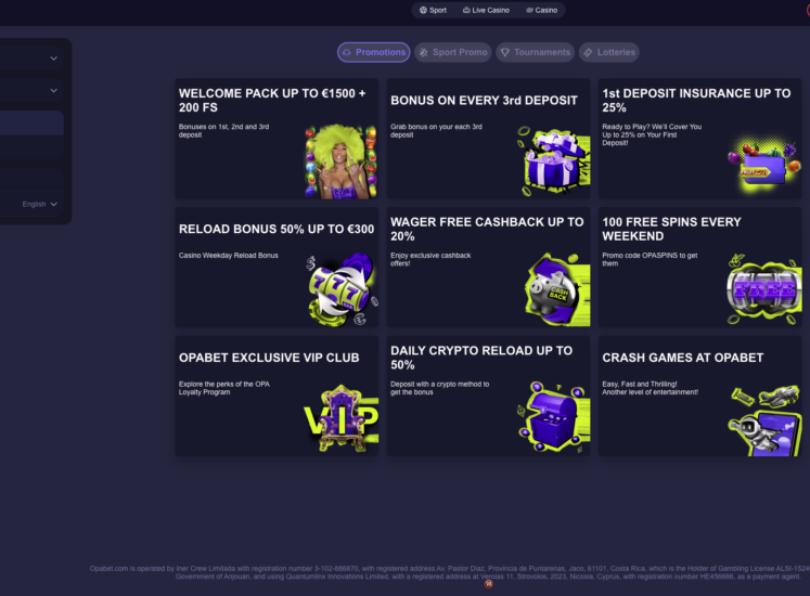 Opabet Promotions Page