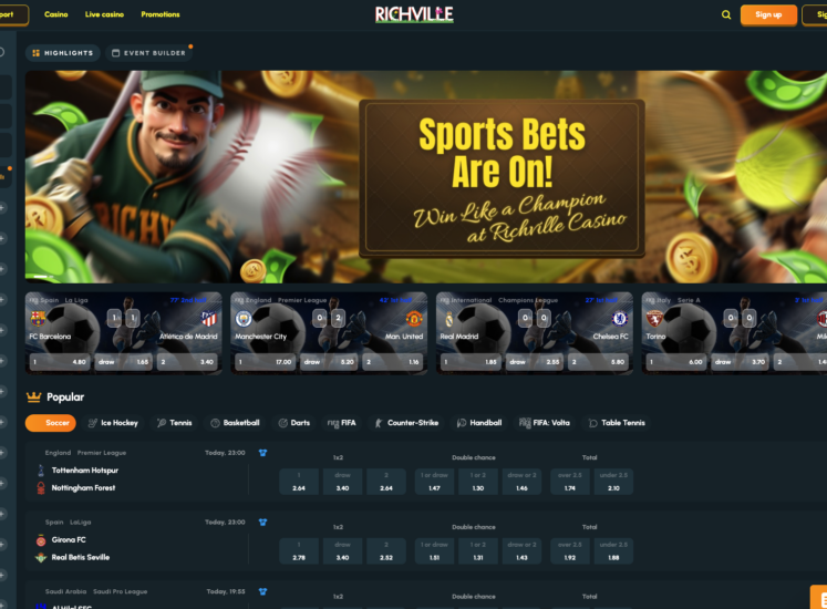 Richville Casino Sports Page