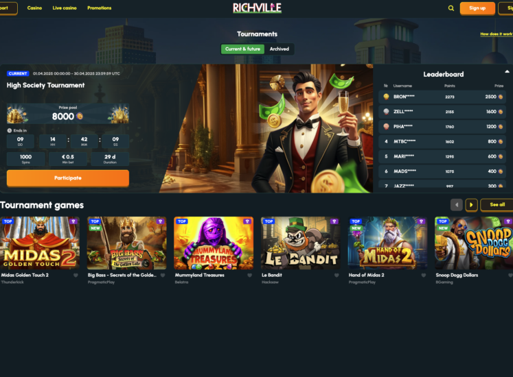 Richville Casino Tournaments Page