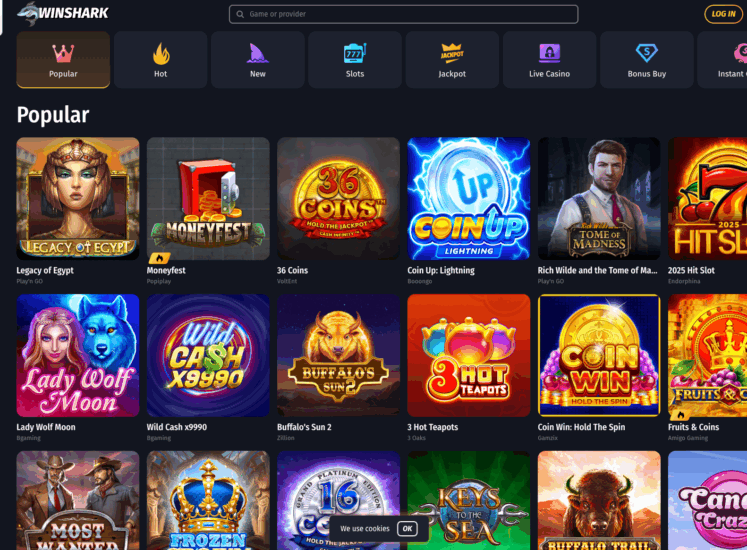 WinShark Casino Page