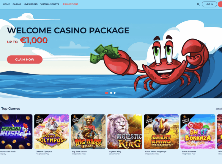Crabslots Casino Home Page