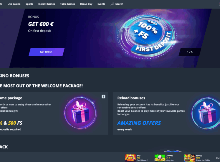 Jet Casino Bonus Page