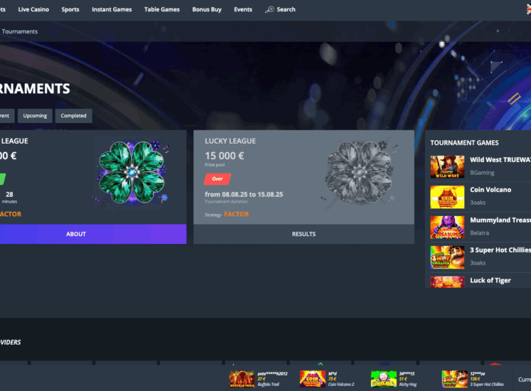 Jet Casino Tournaments Page