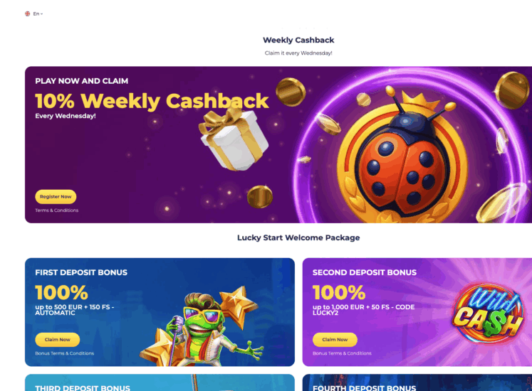 LuckyStart Casino Promotions Page
