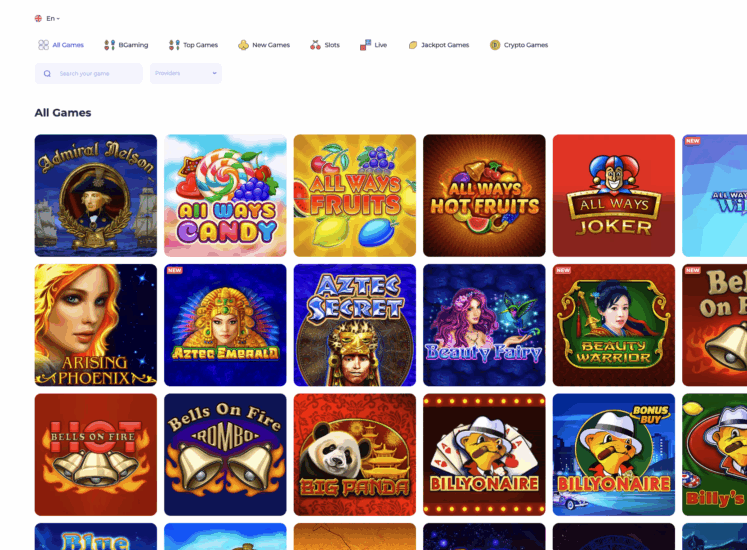 LuckyStart Casino Slots Page