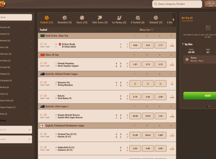 Stonevegas Casino Sports Page