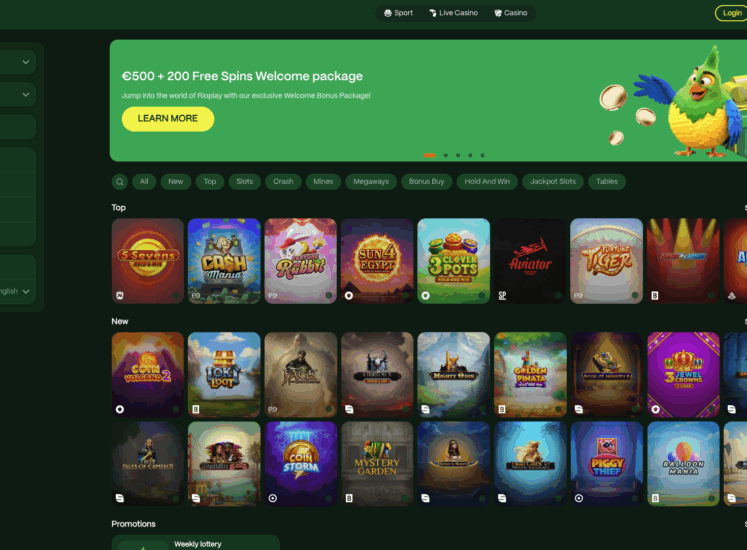 RioPlay Casino Home Page