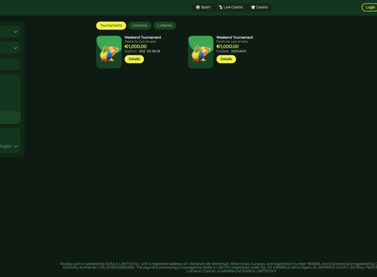RioPlay Casino Tournaments Page