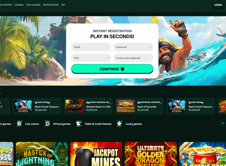 Sagaspins Casino Home Page