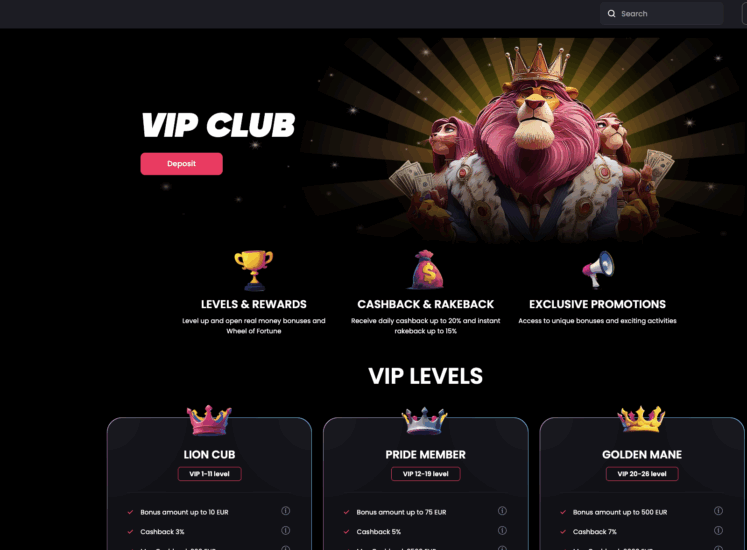 Tip-top.bet Casino VIP Page